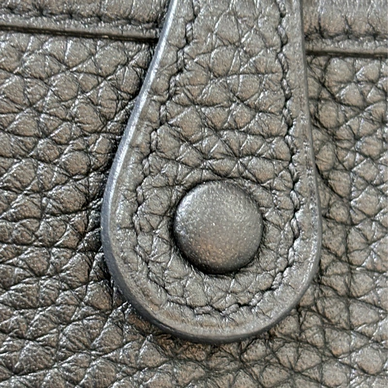 HERMES TC MINI EVELYNE 黑色荔枝皮 金釦 洞洞包 肩背包 斜背包 2用包-12