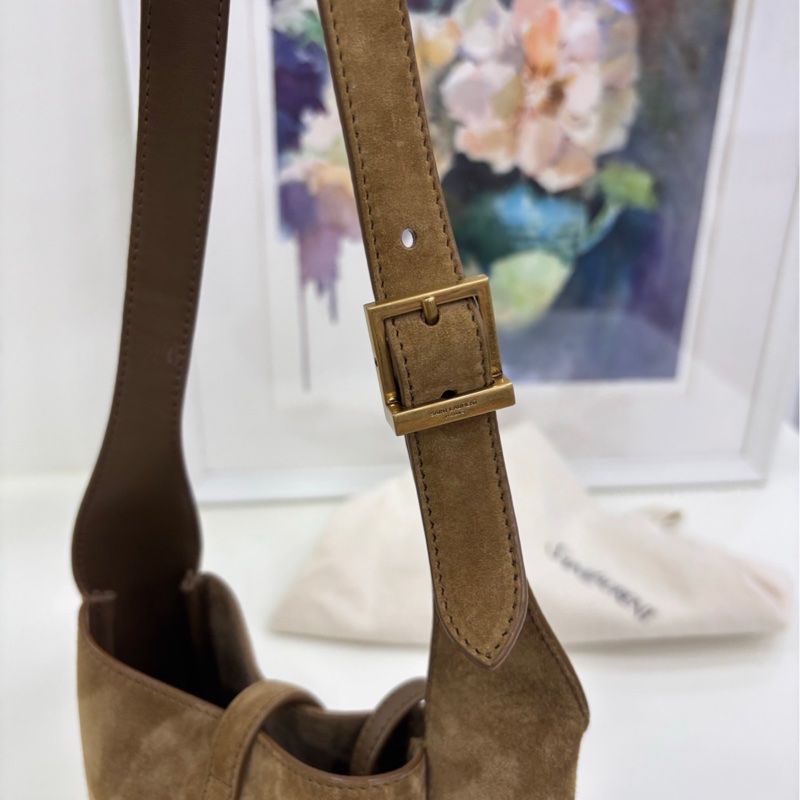 YSL聖羅蘭 卡其色麂皮LE5A7 Hobo腋下包mini 尺寸17*7* 16cm-7