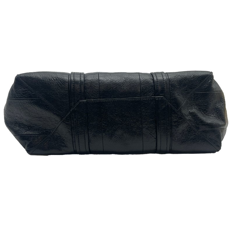 BALENCIAGA黑色皺摺油蠟皮托特包-6