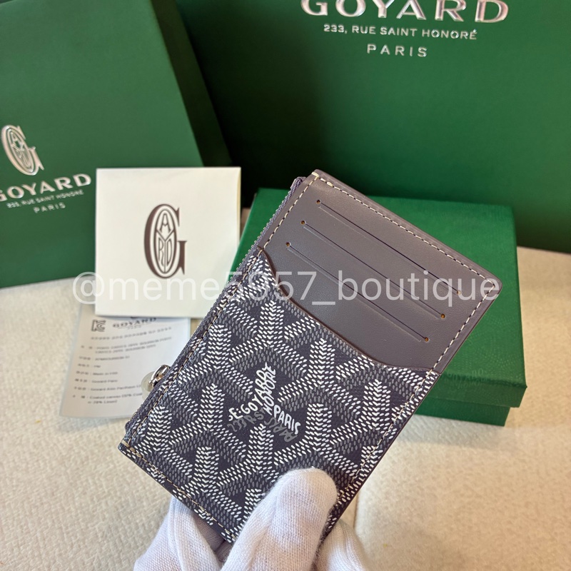 Goyard Bourbon 一片式 拉鏈卡夾 灰色 全新-1