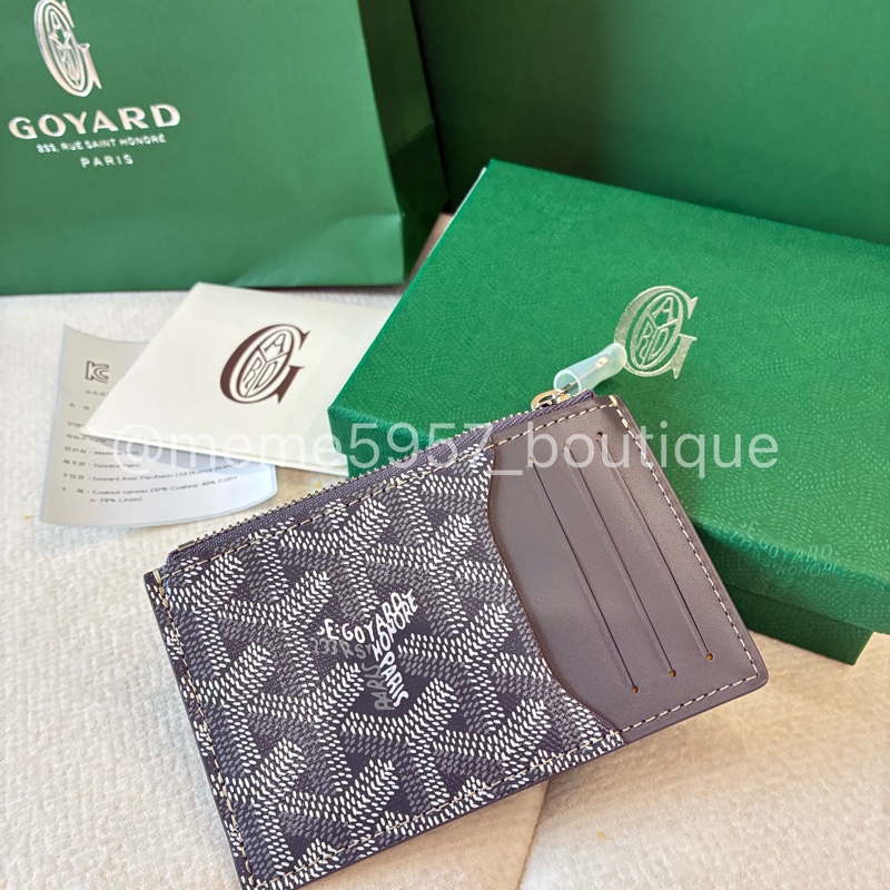 Goyard Bourbon 一片式 拉鏈卡夾 灰色 全新-5