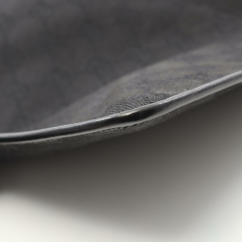 GUCCI 單肩斜背包 27639 帆布皮革 黑色 二手 女士-4