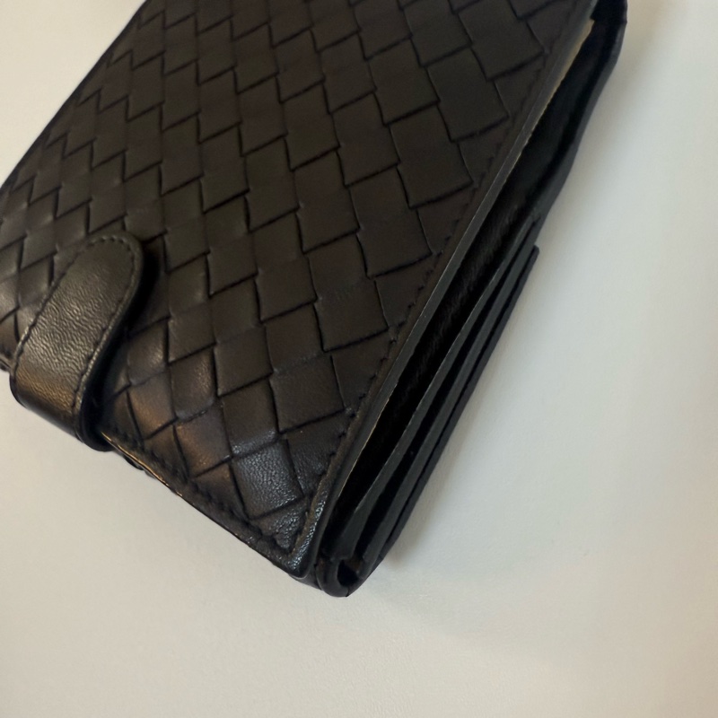 ✔️BOTTEGA VENETA BV 寶緹嘉 羊皮黑小格短夾（雙開拉鍊零錢袋）-6