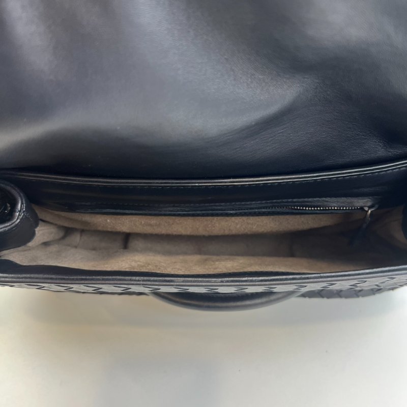 BV 黑編織單肩鍊條包-4