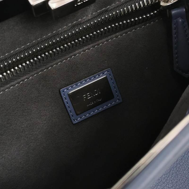 Fendi Peekaboo 躲貓貓 中號 牛皮 純色 扭鎖 單肩包-7