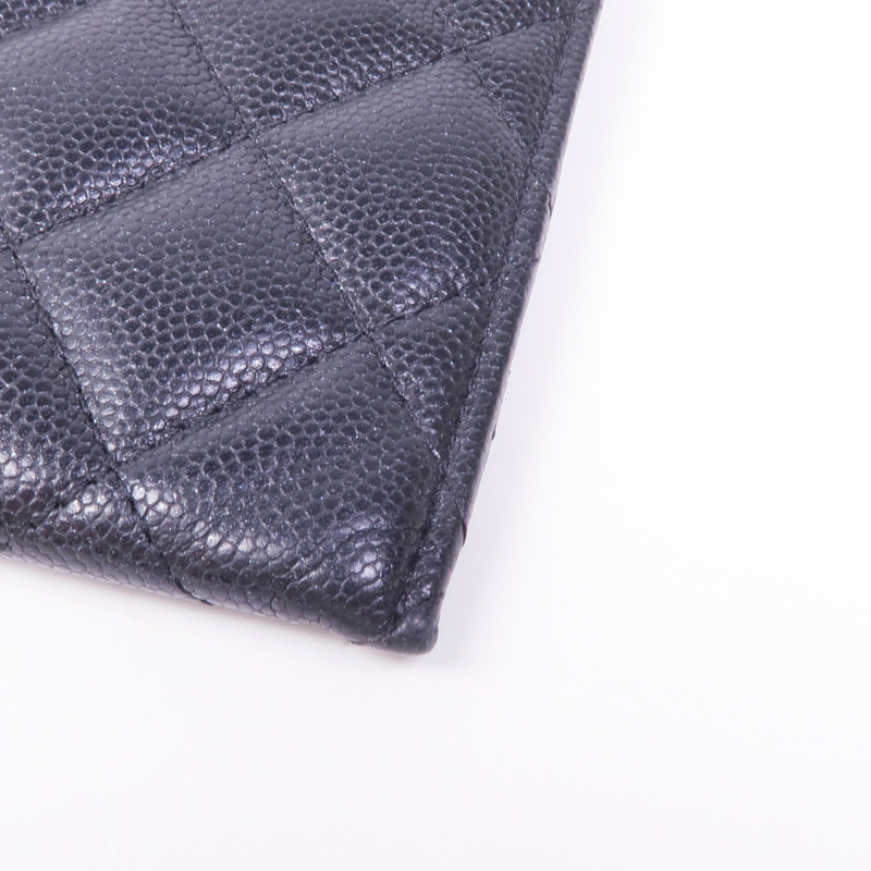 CHANEL 牛皮皮革Zipped Wallet銀扣長錢包-6