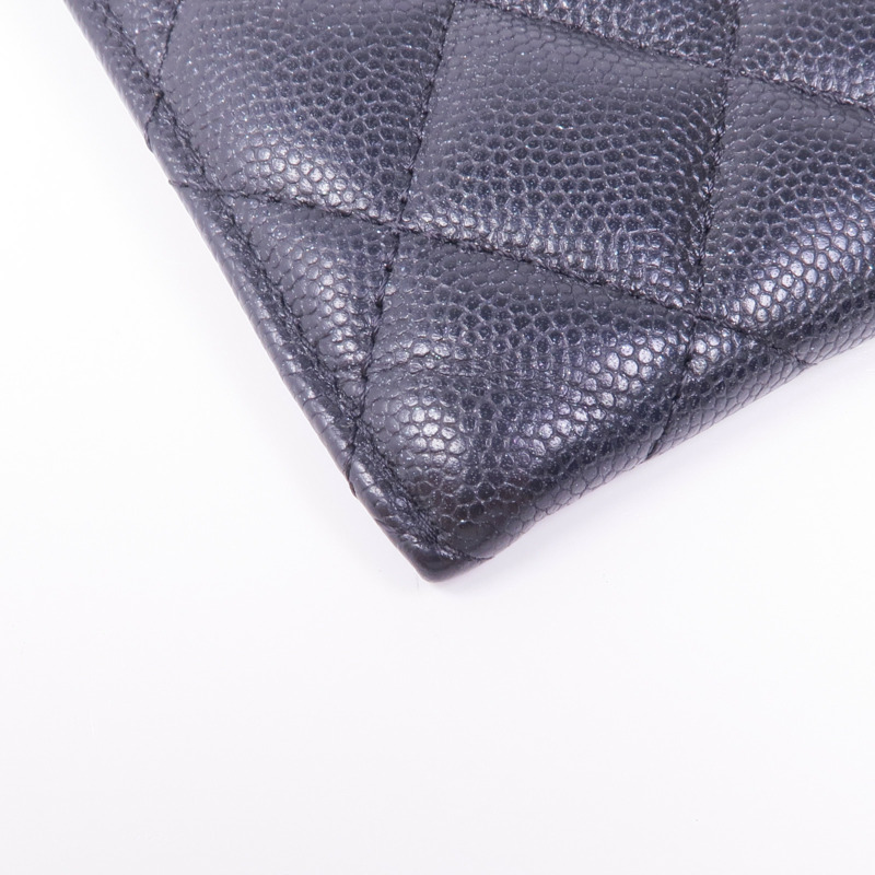 CHANEL 牛皮皮革Zipped Wallet銀扣長錢包-7