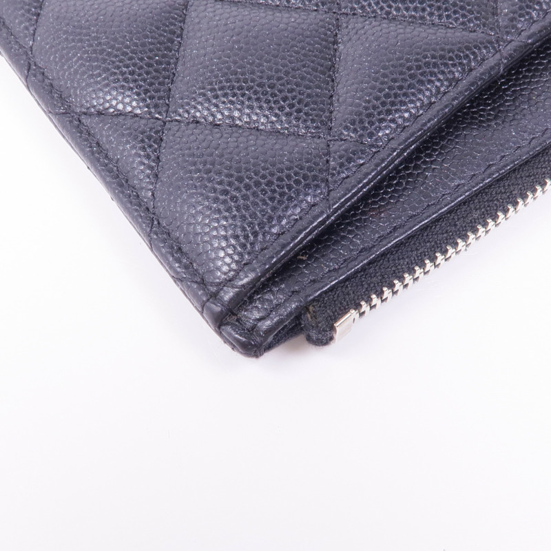 CHANEL 牛皮皮革Zipped Wallet銀扣長錢包-8