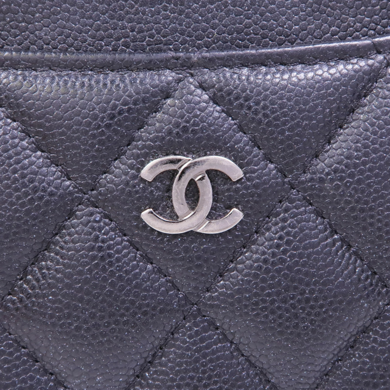CHANEL 牛皮皮革Zipped Wallet銀扣長錢包-11