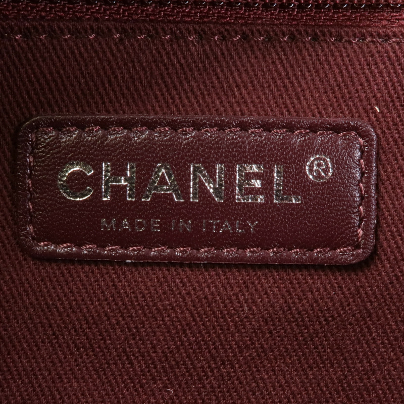 CHANEL 牛皮皮革Chain Shoulder銀扣手挽肩背兩用袋-12