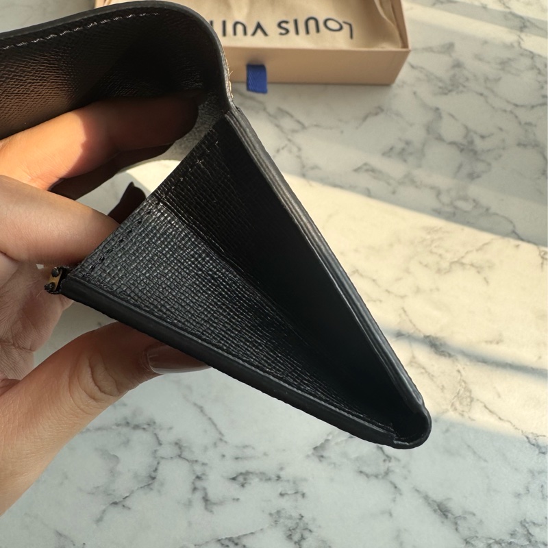 LV淺/花紋拼色釦式長夾-16