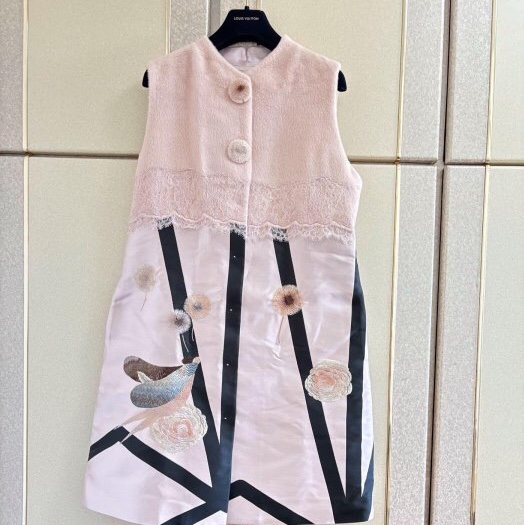 57）全新Shiatzy Chen夏姿正品粉紫色拼接設計背心洋裝 42號 原價45800-0