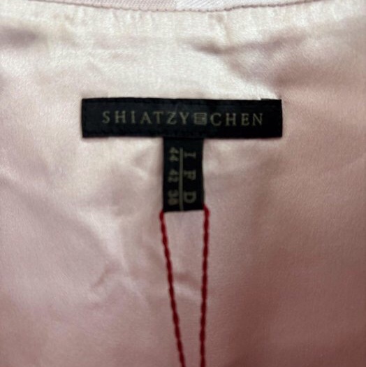 57）全新Shiatzy Chen夏姿正品粉紫色拼接設計背心洋裝 42號 原價45800-2
