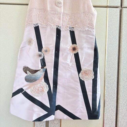 57）全新Shiatzy Chen夏姿正品粉紫色拼接設計背心洋裝 42號 原價45800-6