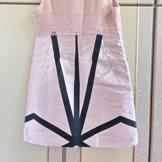 57）全新Shiatzy Chen夏姿正品粉紫色拼接設計背心洋裝 42號 原價45800-7