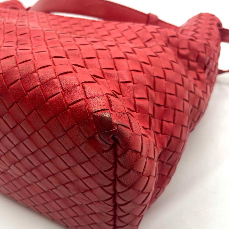 BV紅色小編織托特包-3
