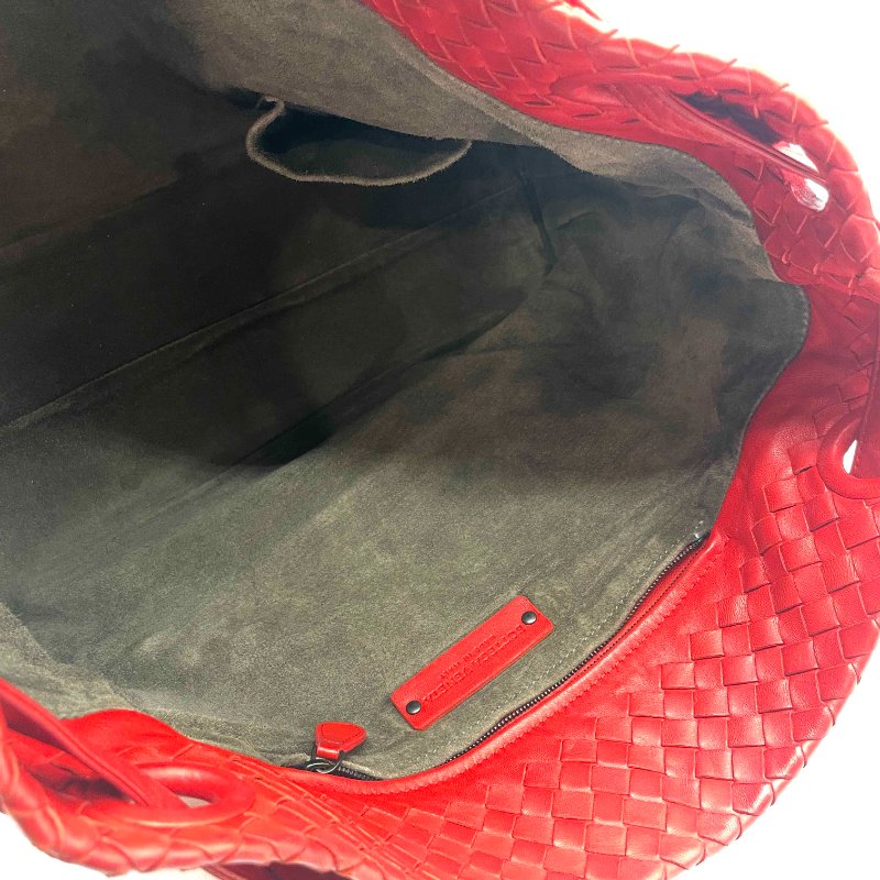 BV紅色小編織托特包-8