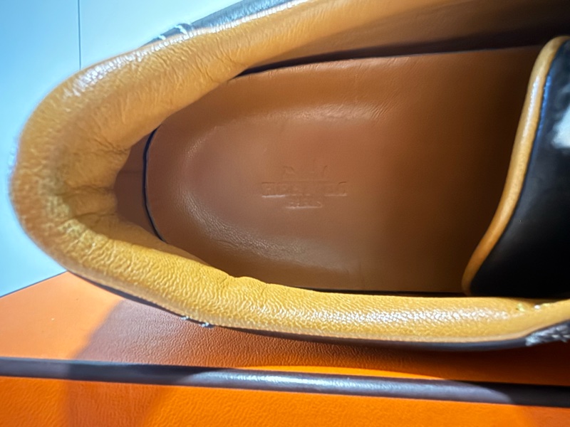 HERMES咖啡真皮綁帶休閒鞋，尺寸：43-12