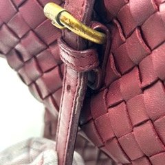 BV 酒紅色小編織波士頓側肩包-15