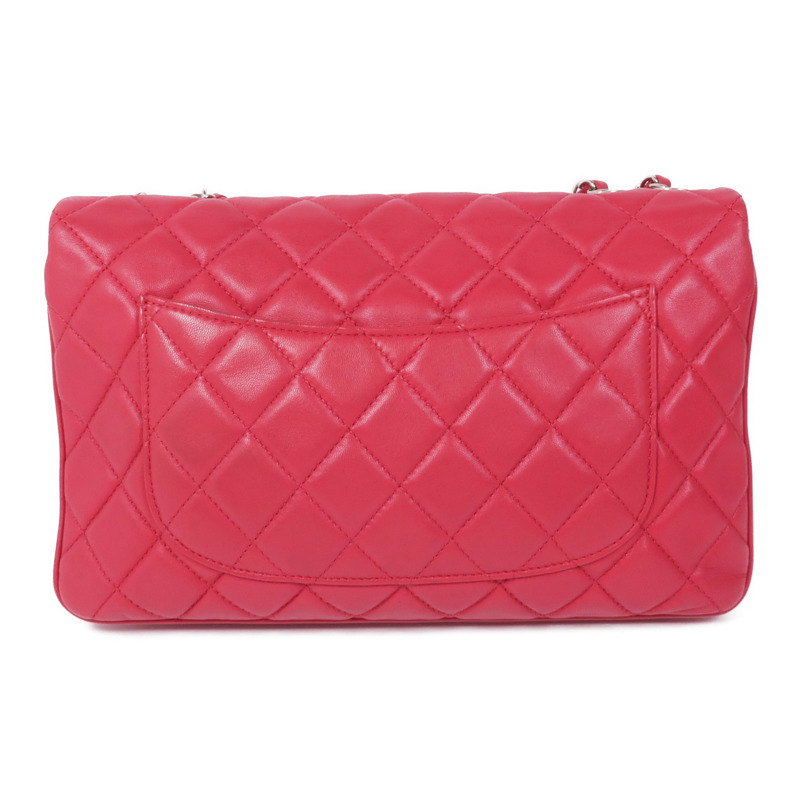 CHANEL 羊皮皮革Chain Shoulder銀扣鏈帶肩背袋-1