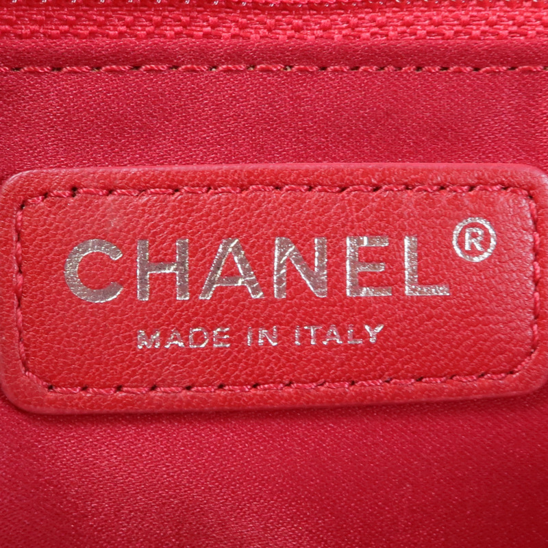 CHANEL 羊皮皮革Chain Shoulder銀扣鏈帶肩背袋-11