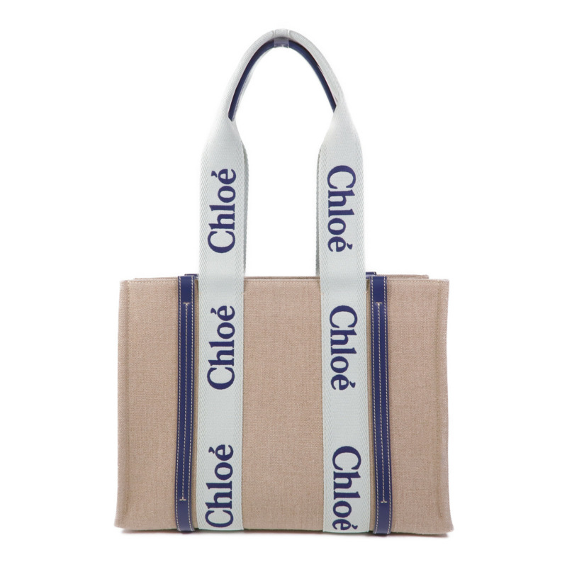 Chloe 帆布Woody Tote Bag Medium肩背袋/手挽袋-0