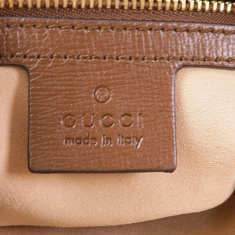 GUCCI 塗層帆布/皮革Horsebit 1955金扣肩背袋-12