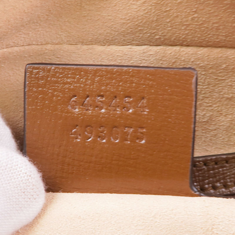 GUCCI 塗層帆布/皮革Horsebit 1955金扣肩背袋-13