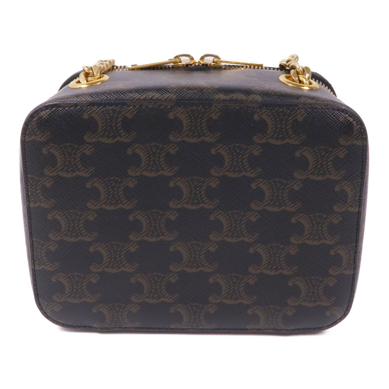 CELINE 塗層帆布Triomphe金扣鏈帶肩背袋-1