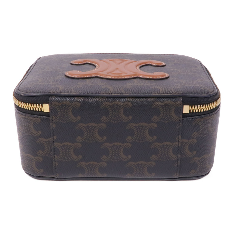 CELINE 塗層帆布Triomphe金扣鏈帶肩背袋-3