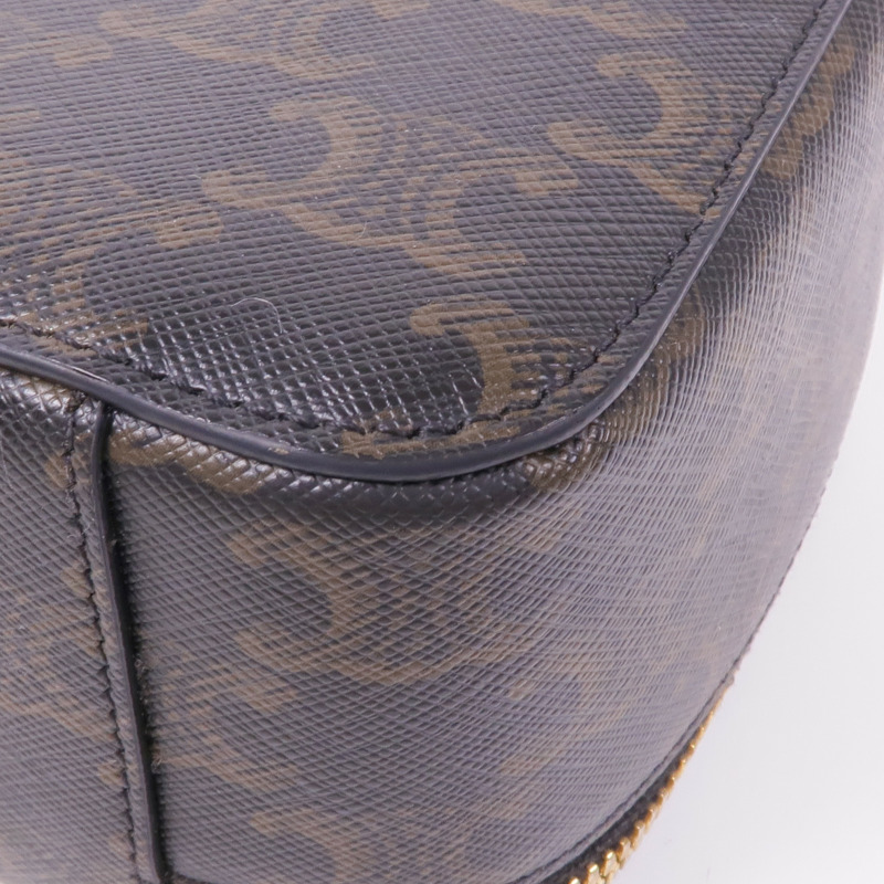 CELINE 塗層帆布Triomphe金扣鏈帶肩背袋-7