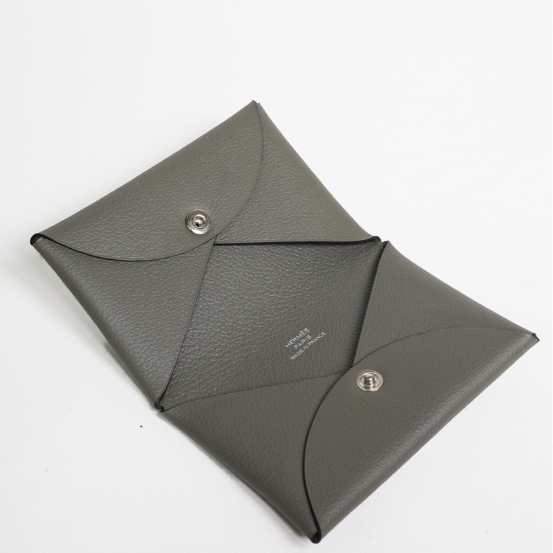 Hermes Calvi Card holder 大象灰-4