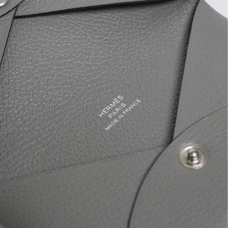 Hermes Calvi Card holder 大象灰-5