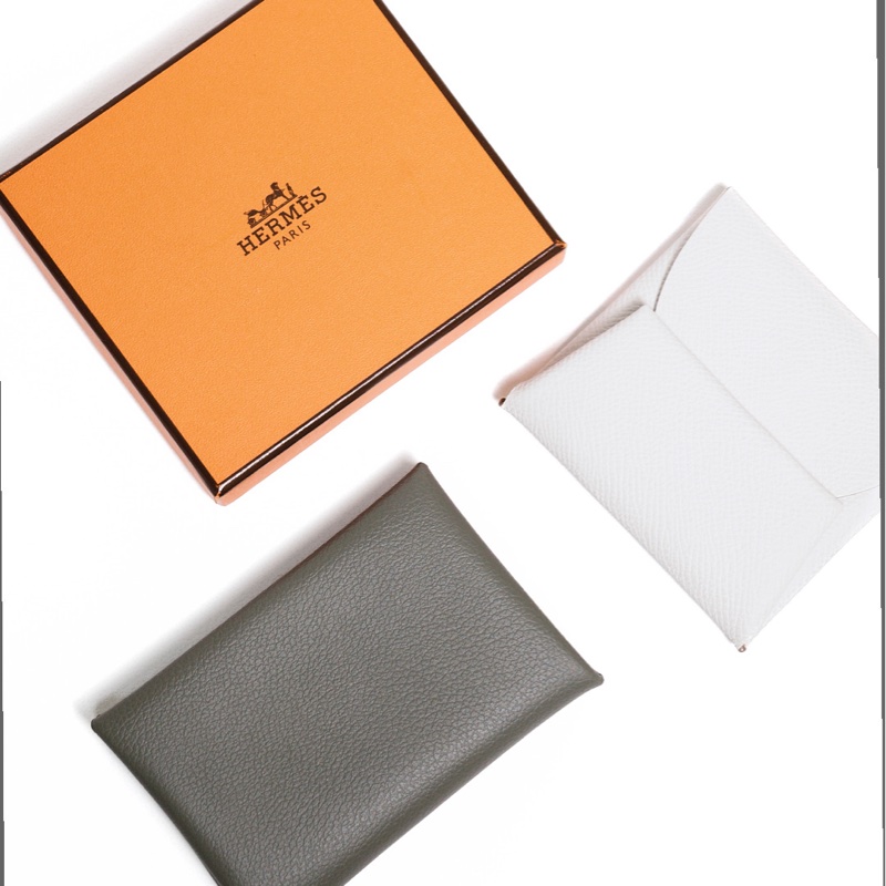 Hermes Calvi Card holder 大象灰-6