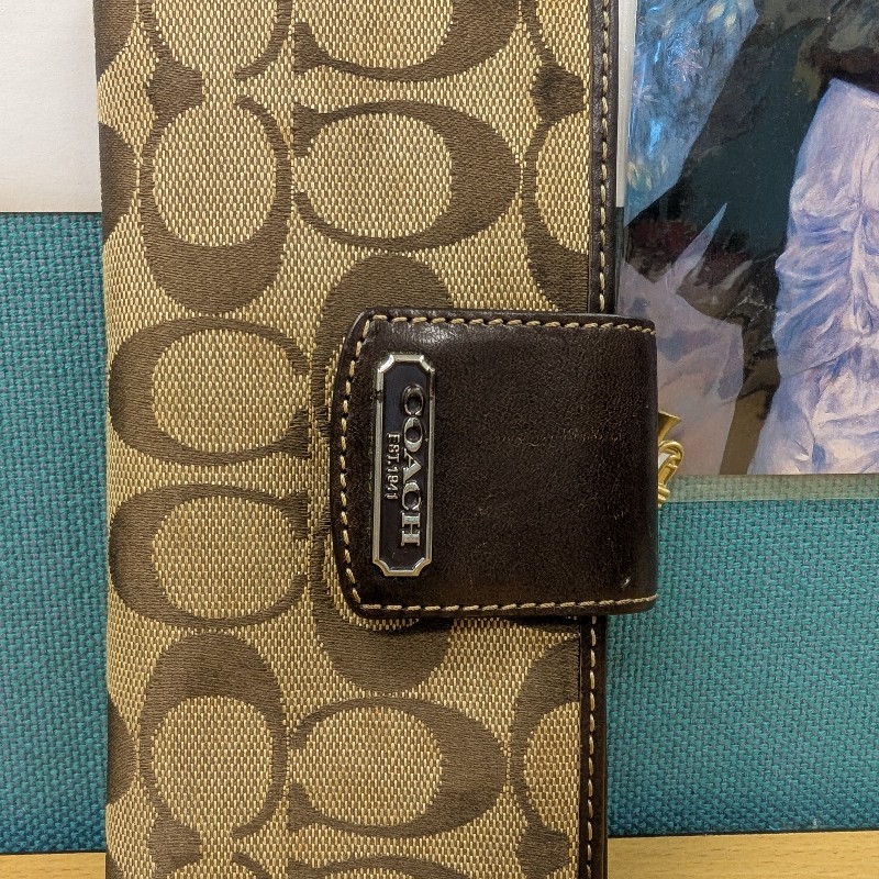 COACH 蔻馳 經典長夾 釦式皮夾女夾 (內裡紫)-0