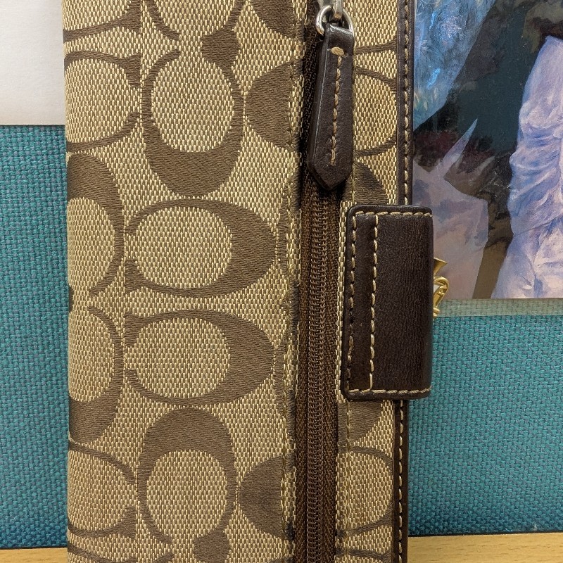 COACH 蔻馳 經典長夾 釦式皮夾女夾 (內裡紫)-2