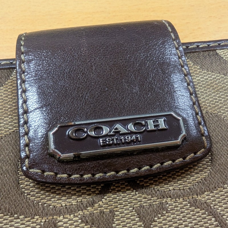 COACH 蔻馳 經典長夾 釦式皮夾女夾 (內裡紫)-10