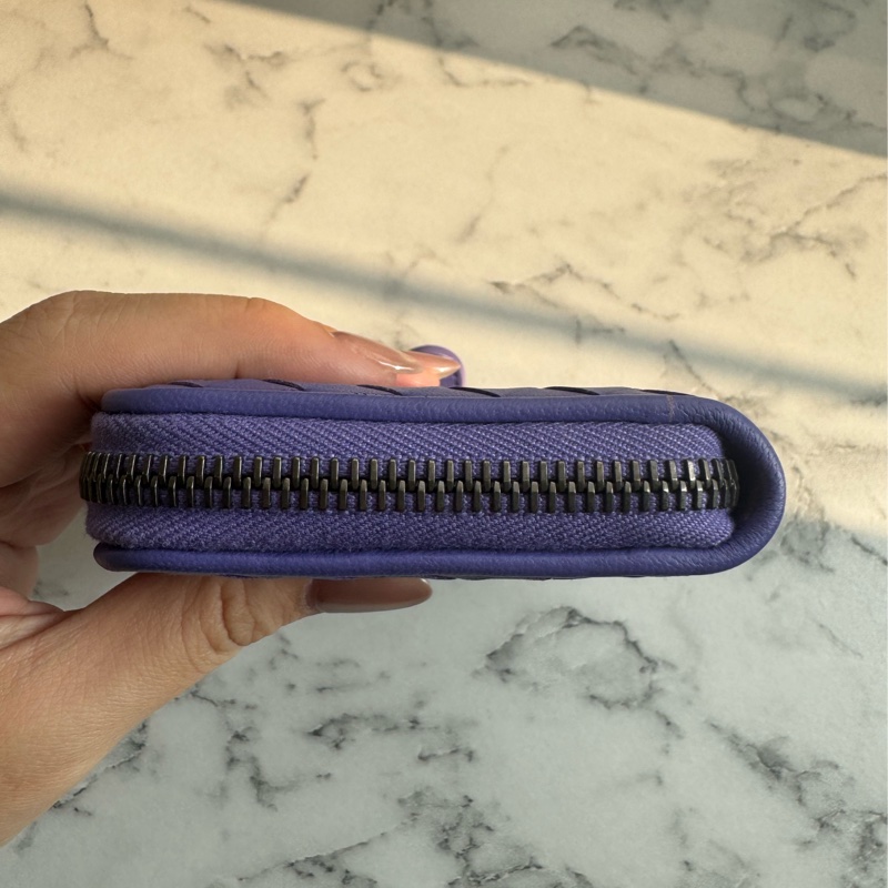 BV紫編織ㄇ拉零錢包👛-3