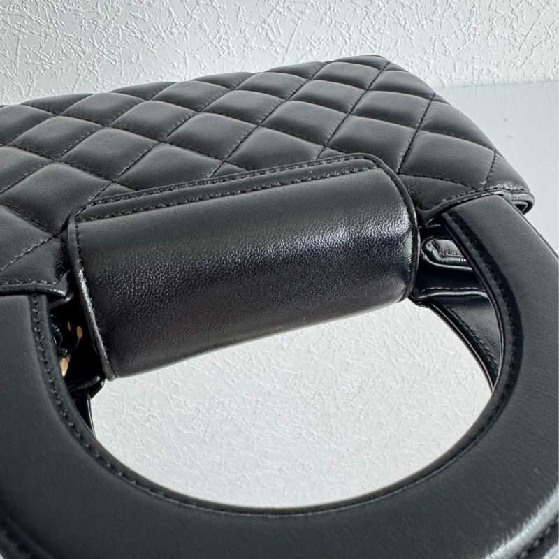 Chanel黑菱格羊皮mini kelly手提兩用包 比專櫃甜😍-12