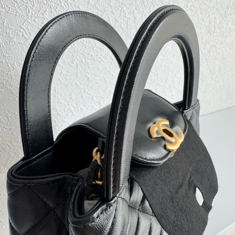 Chanel黑菱格羊皮mini kelly手提兩用包 比專櫃甜😍-42