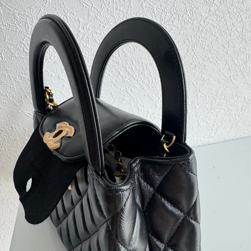 Chanel黑菱格羊皮mini kelly手提兩用包 比專櫃甜😍-43