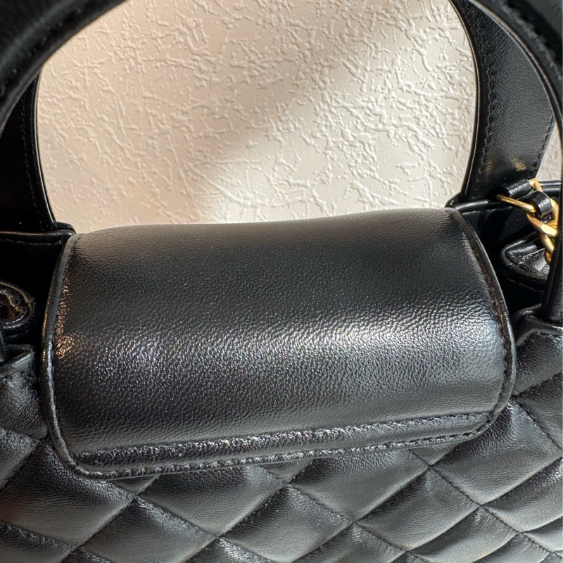 Chanel黑菱格羊皮mini kelly手提兩用包 比專櫃甜😍-21