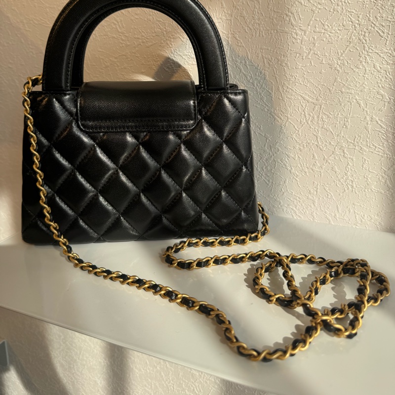 Chanel黑菱格羊皮mini kelly手提兩用包 比專櫃甜😍-24