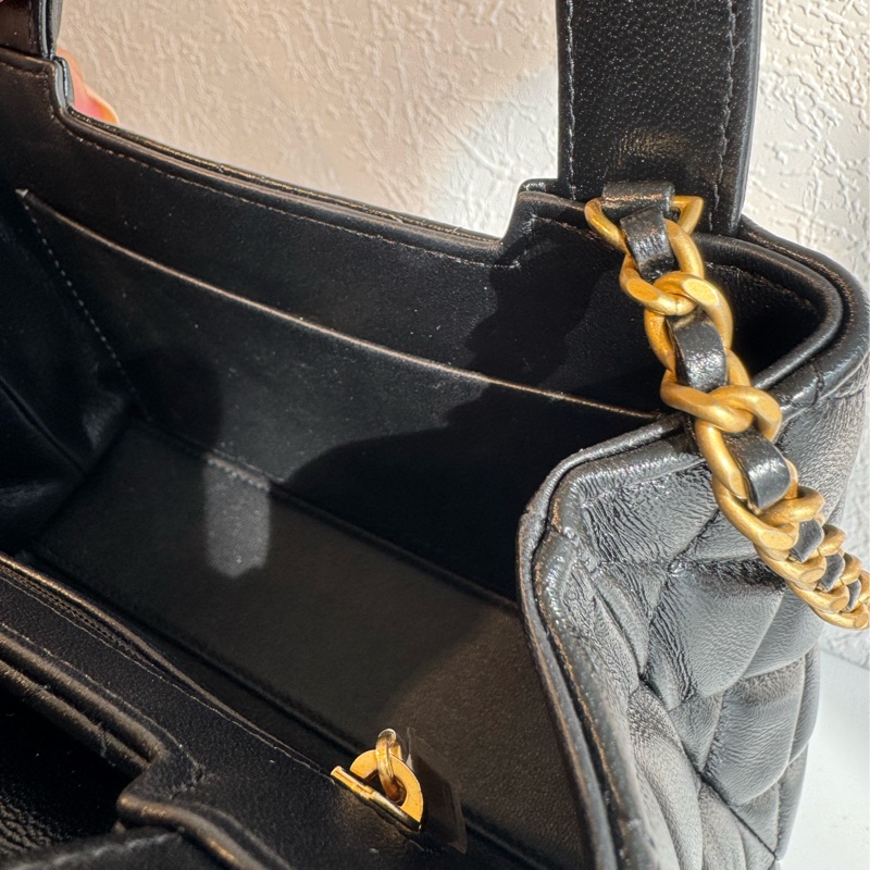 Chanel黑菱格羊皮mini kelly手提兩用包 比專櫃甜😍-26