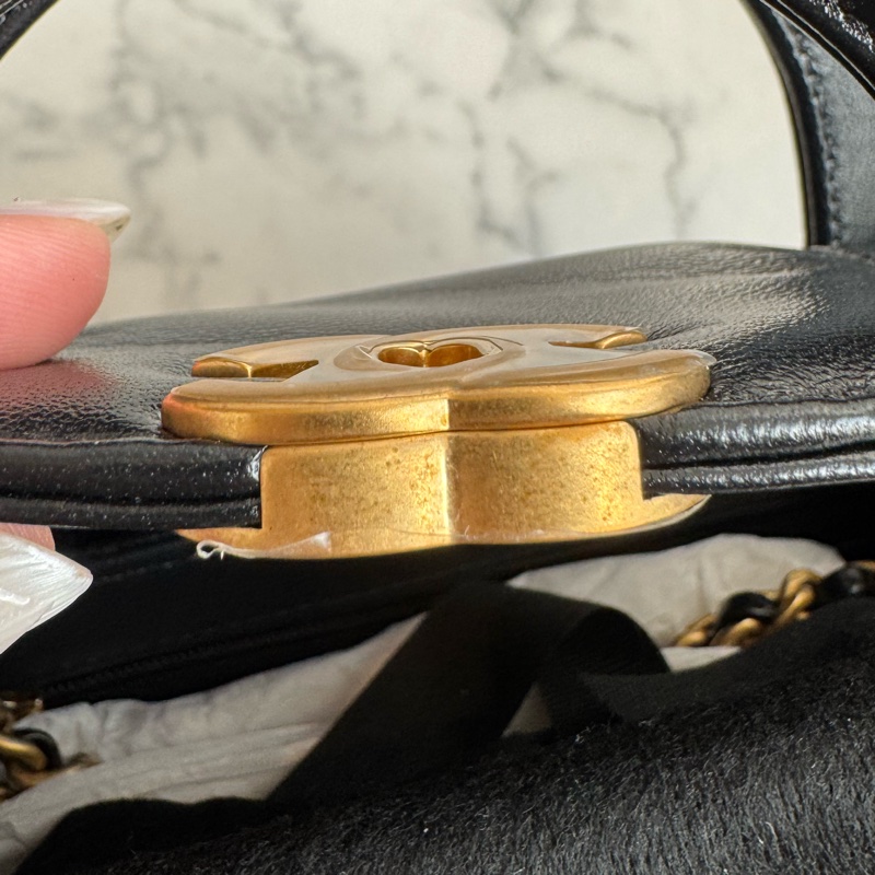 Chanel黑菱格羊皮mini kelly手提兩用包 比專櫃甜😍-30