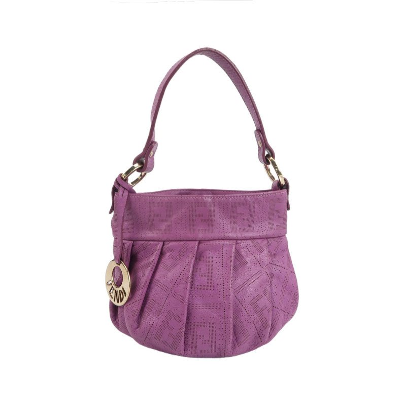 Fendi 牛皮 雙F 老花 字母 Logo 吊飾 手提包-0