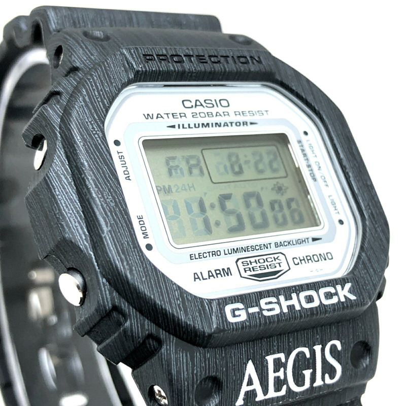 G-SHOCK CASIO DW-5600BS AEGIS 腕錶,與電影《毀滅之國的守護者》聯名款。炭灰色紋理印花。限量 450 枚,每枚都有序號。 2005 年 9 月發售。三國丘店有售。-3