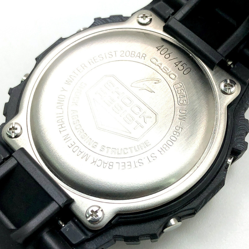 G-SHOCK CASIO DW-5600BS AEGIS 腕錶,與電影《毀滅之國的守護者》聯名款。炭灰色紋理印花。限量 450 枚,每枚都有序號。 2005 年 9 月發售。三國丘店有售。-7