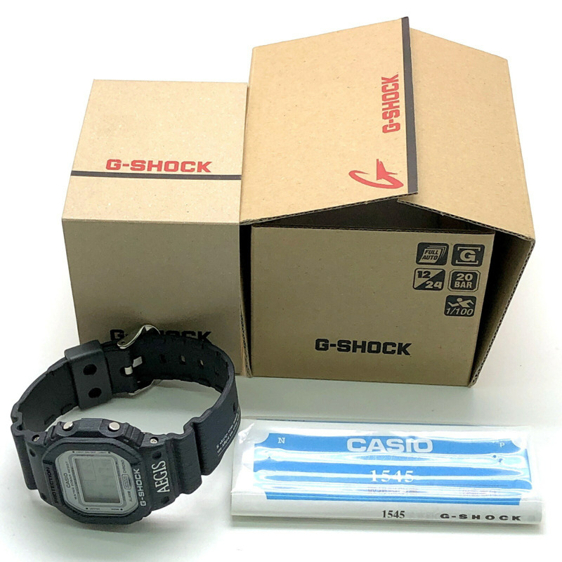 G-SHOCK CASIO DW-5600BS AEGIS 腕錶,與電影《毀滅之國的守護者》聯名款。炭灰色紋理印花。限量 450 枚,每枚都有序號。 2005 年 9 月發售。三國丘店有售。-9