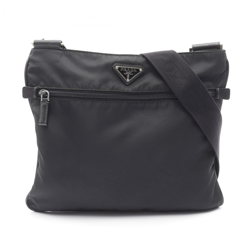 PRADA 黑色尼龍斜背包，二手女款-0